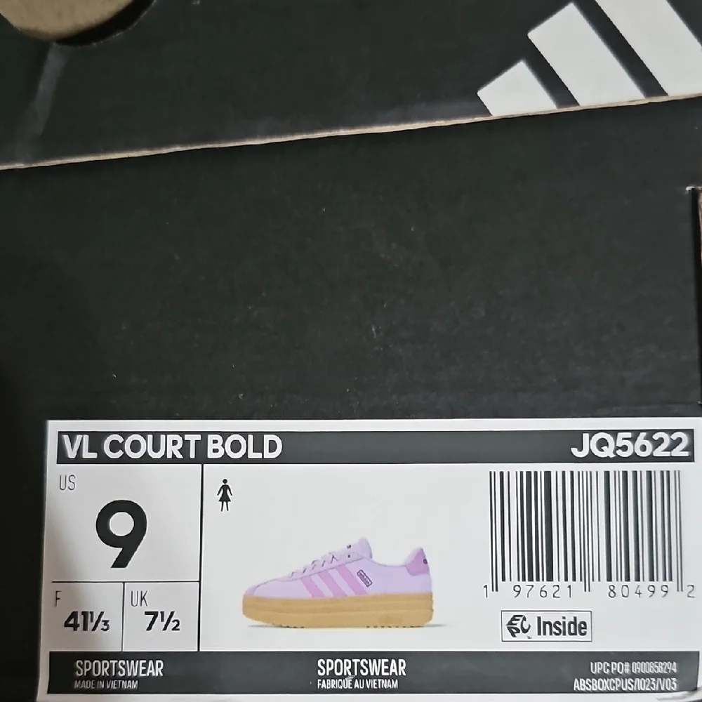 Adidas VL Court Bold Women's Platform Sneakers Powder Plum/Purple/Plum - Picture 8 of 8